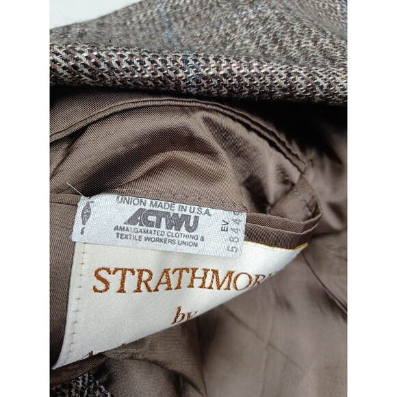 Strathmore Anderson Little Ande Mens Tweed Brown Sport Coat Blazer Wool Sz 40R - Picture 9 of 9